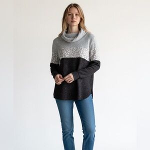 Market & Spruce Tunic Cowl Neck Long Sleeve Sweater Womens Size Small